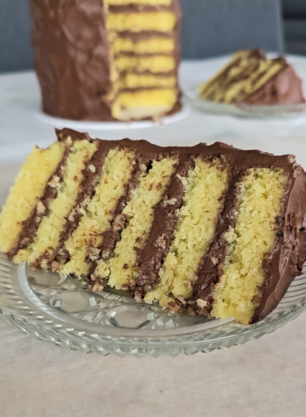 Classic Yellow Vanilla Cake with Chocolate&nbsp;Buttercream