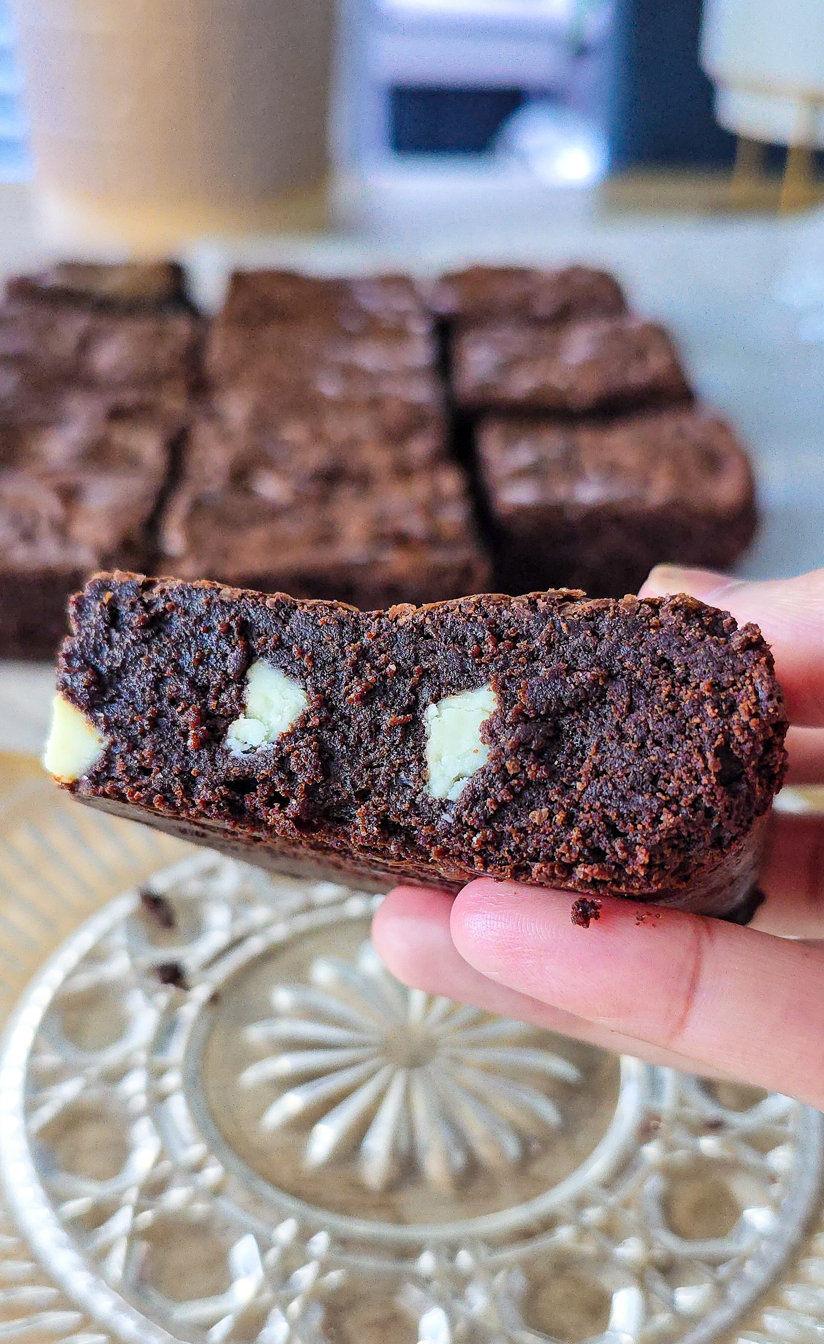 cross section of fudgy brownie