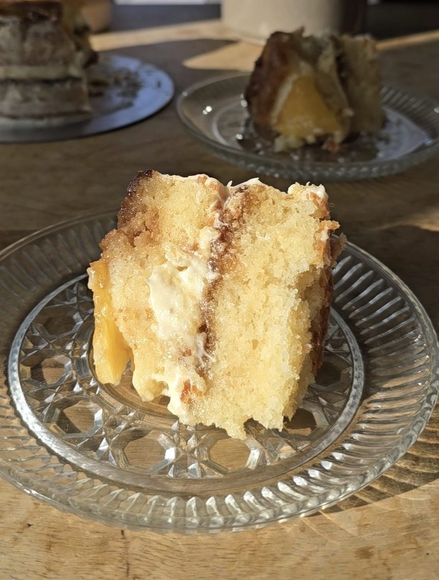 slice of pineapple upside-down cake