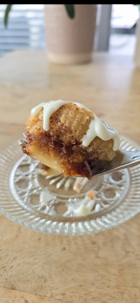 bite cinnamon roll bite cream cheese glaze