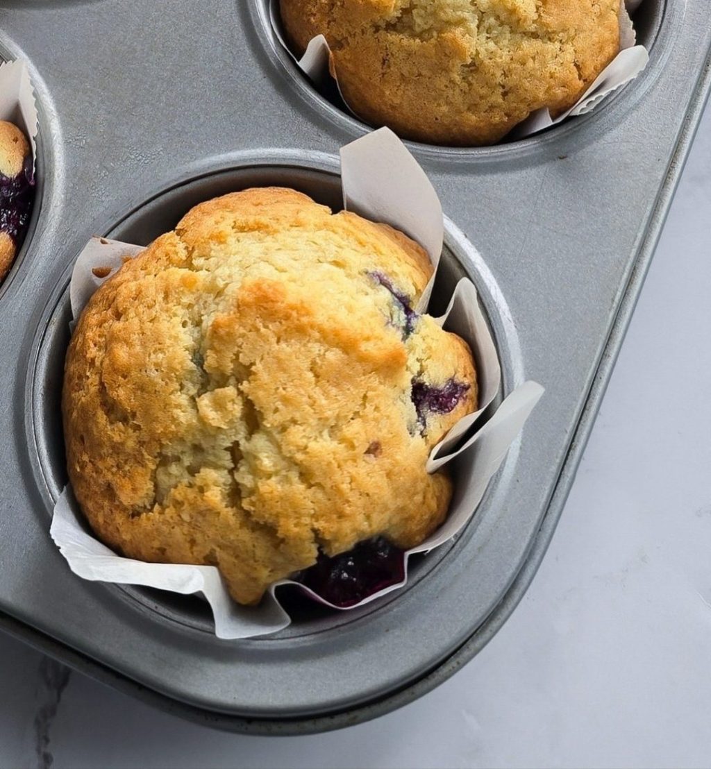 Blueberry Coconut Muffins with Lemon&nbsp;Glaze