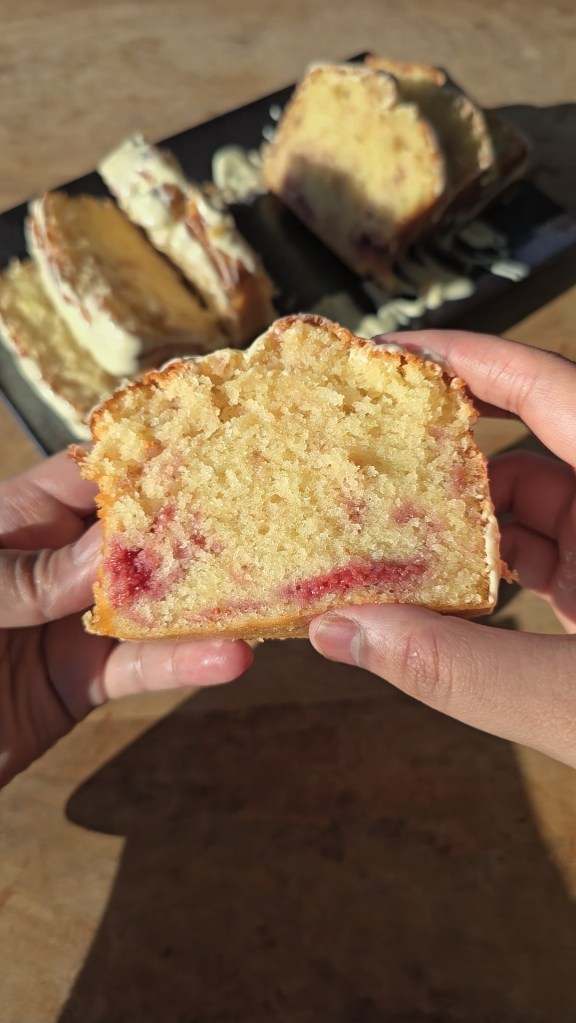 slice of strawberry cake