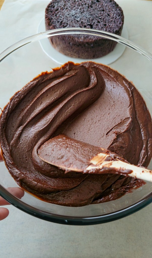 Fudgy, chocolate ganache buttercream frosting
