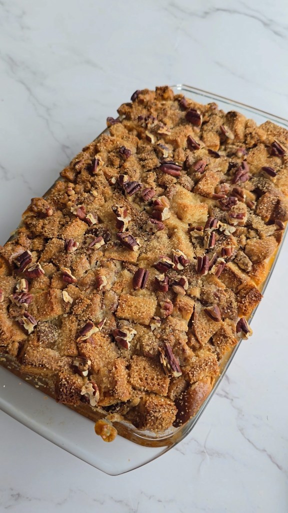 crunchy top bread pudding pecans