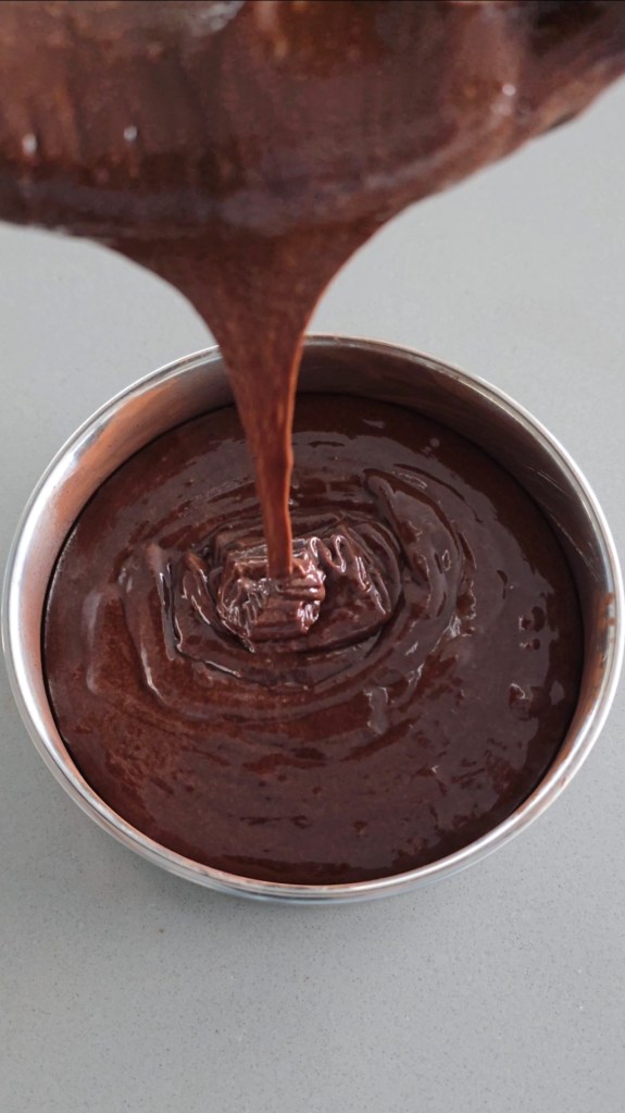 chocolate pouring batter