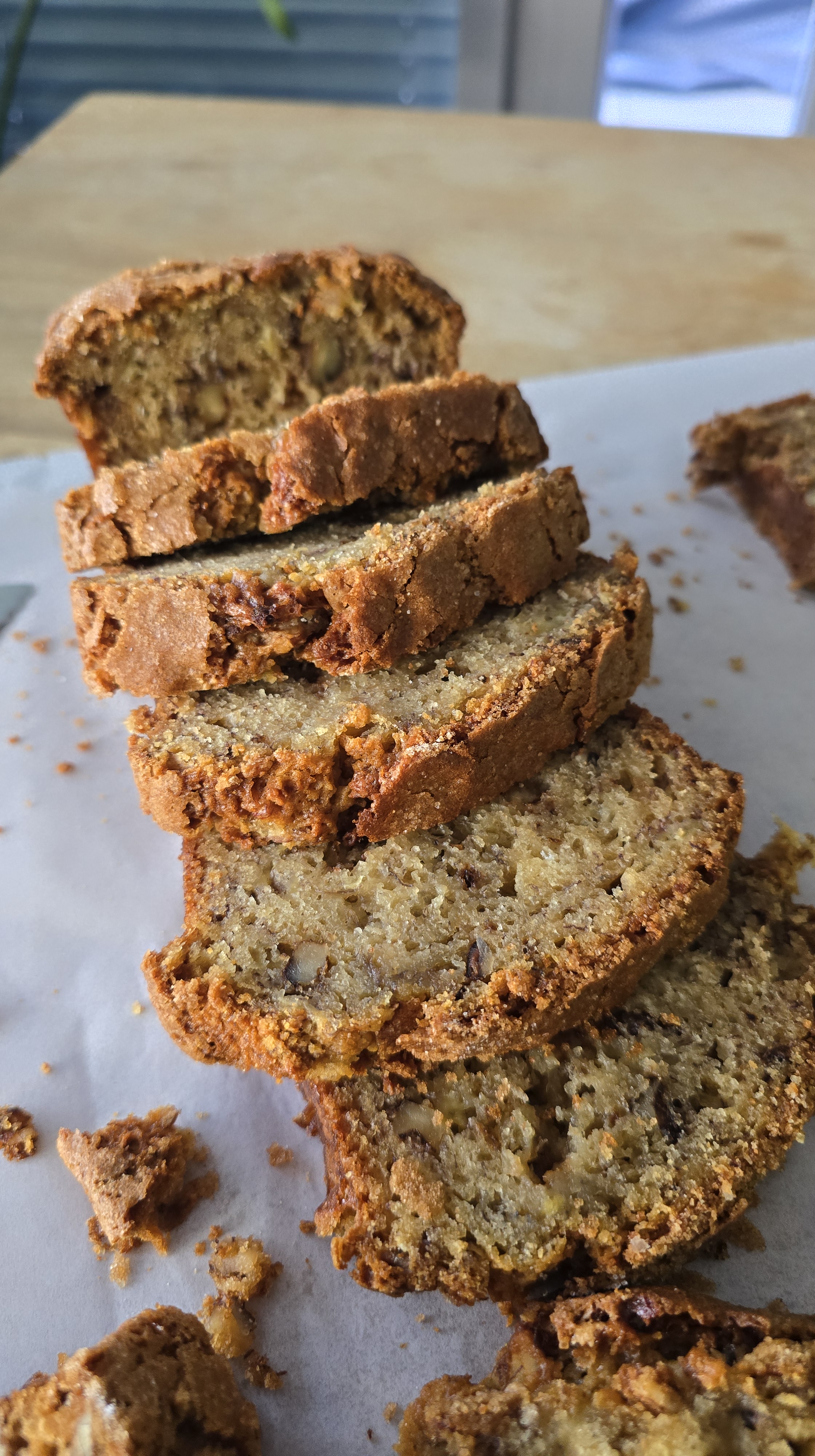 Burnt Honey rum banana bread slices