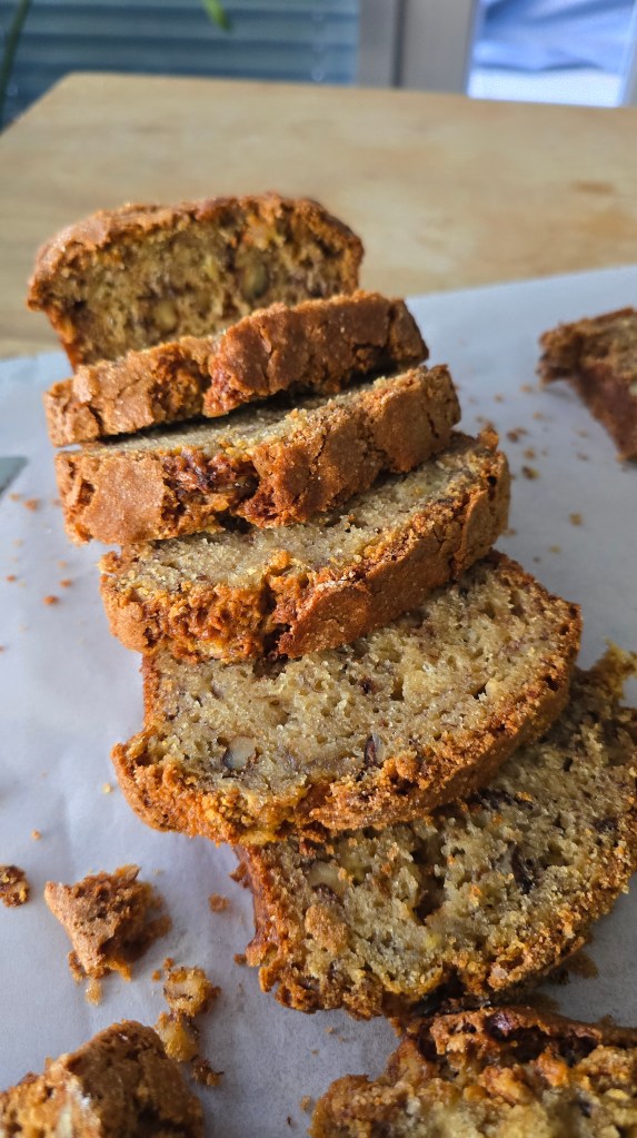 Burnt Honey rum banana bread slices