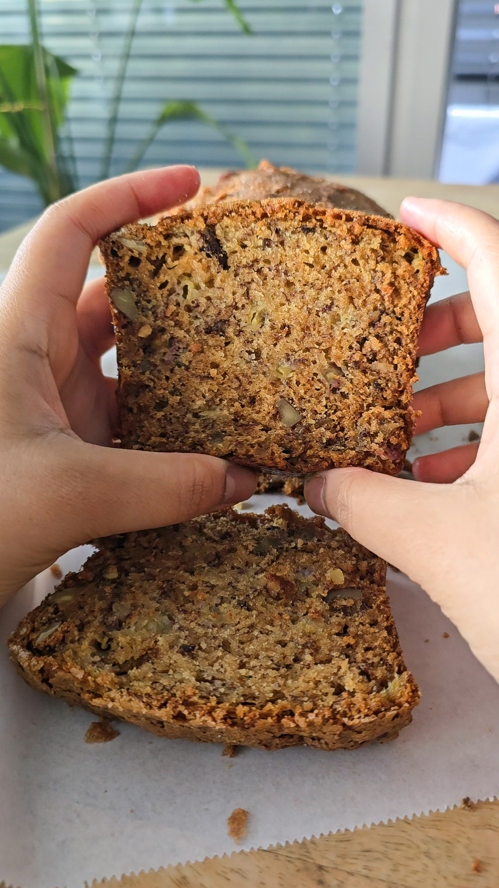Burnt Honey rum banana bread slice